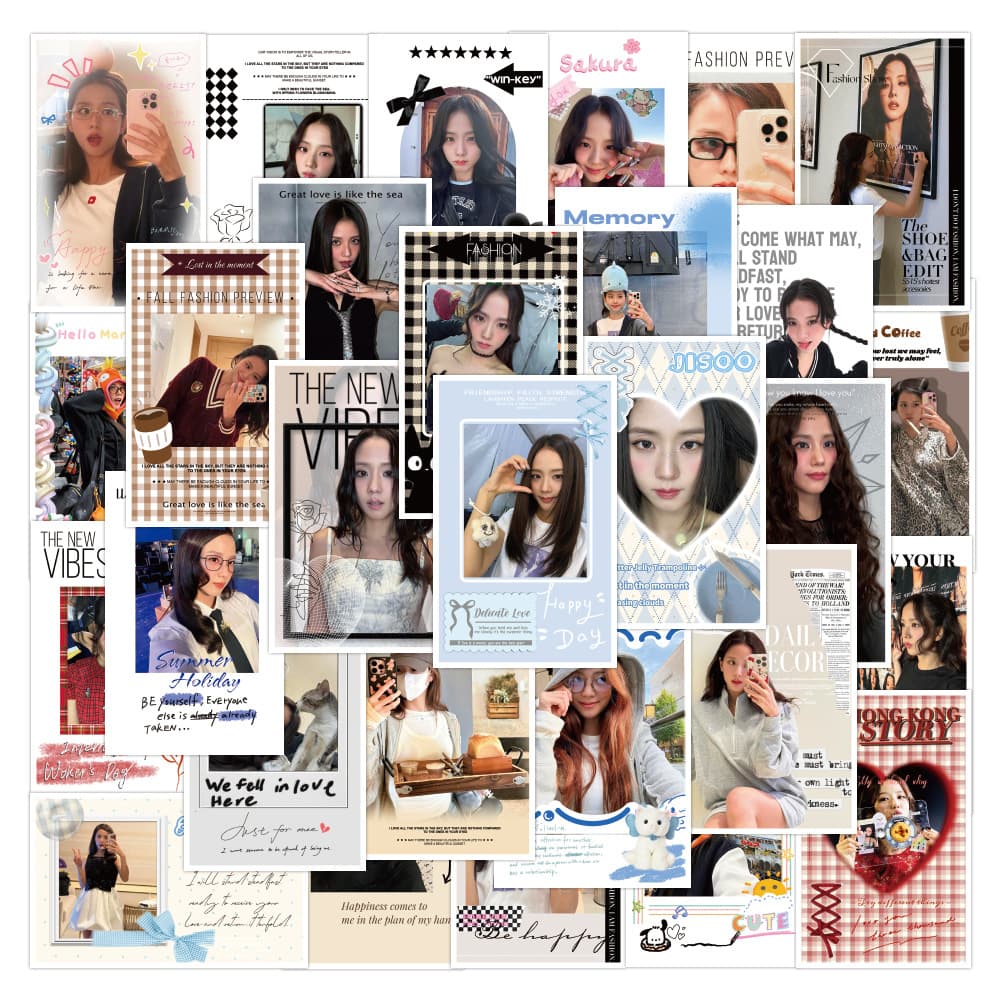 30 штук наклеек Jisoo BlackPink, корейская звезда Kpop, красивые водонепроницаемые наклейки «сделай сам»
