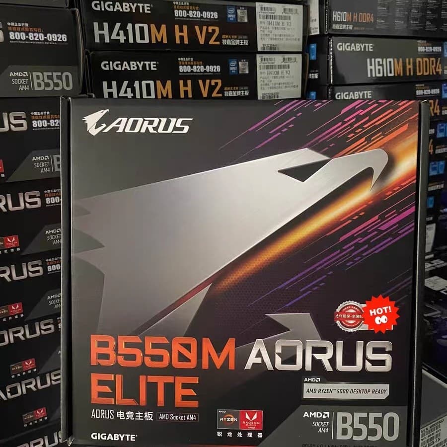 Материнская плата B550M AORUS ELITE поддерживает процессоры Ryzen R5 5600 и R7 5700X