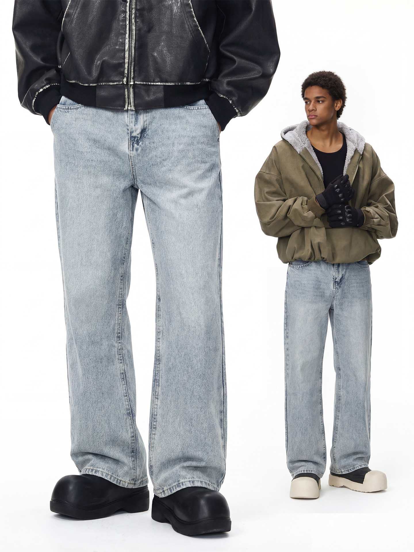 Джинсы Bootcut оптом из Китая: ледяной синий, черный, серый