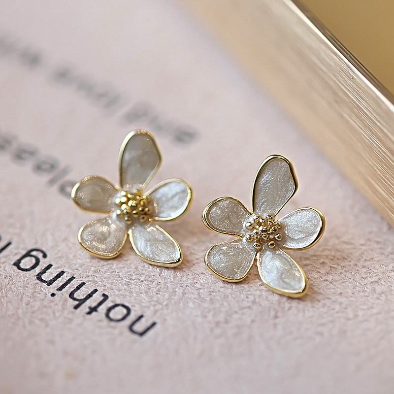 Серьги из серебра S925 с цветами оптом из Китая